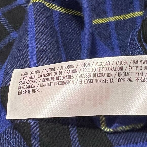 NWT Disney Shirt Mens Blue Flannel Star Wars Max Rebo Band Plaid Graphic Patch S - Picture 10 of 11